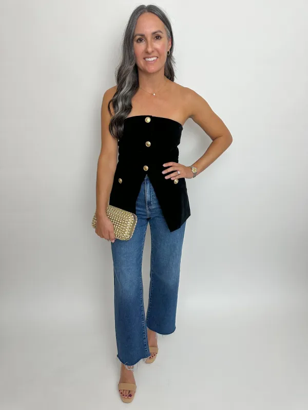 High Class Velvet Strapless Top sold by Mimosa