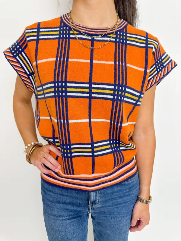 Petra Plaid Sweater Top sold by Mimosa