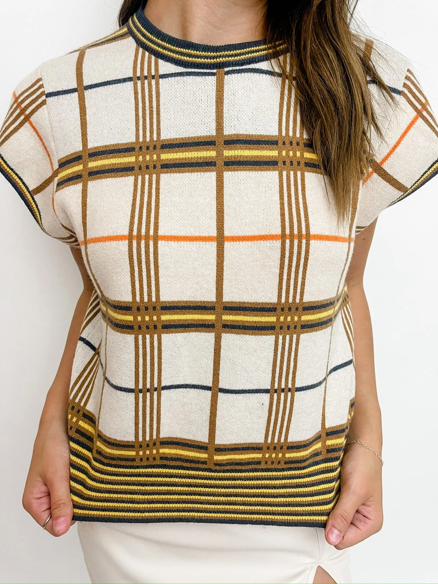 Petra Plaid Sweater Top sold by Mimosa product image thumbnail 4