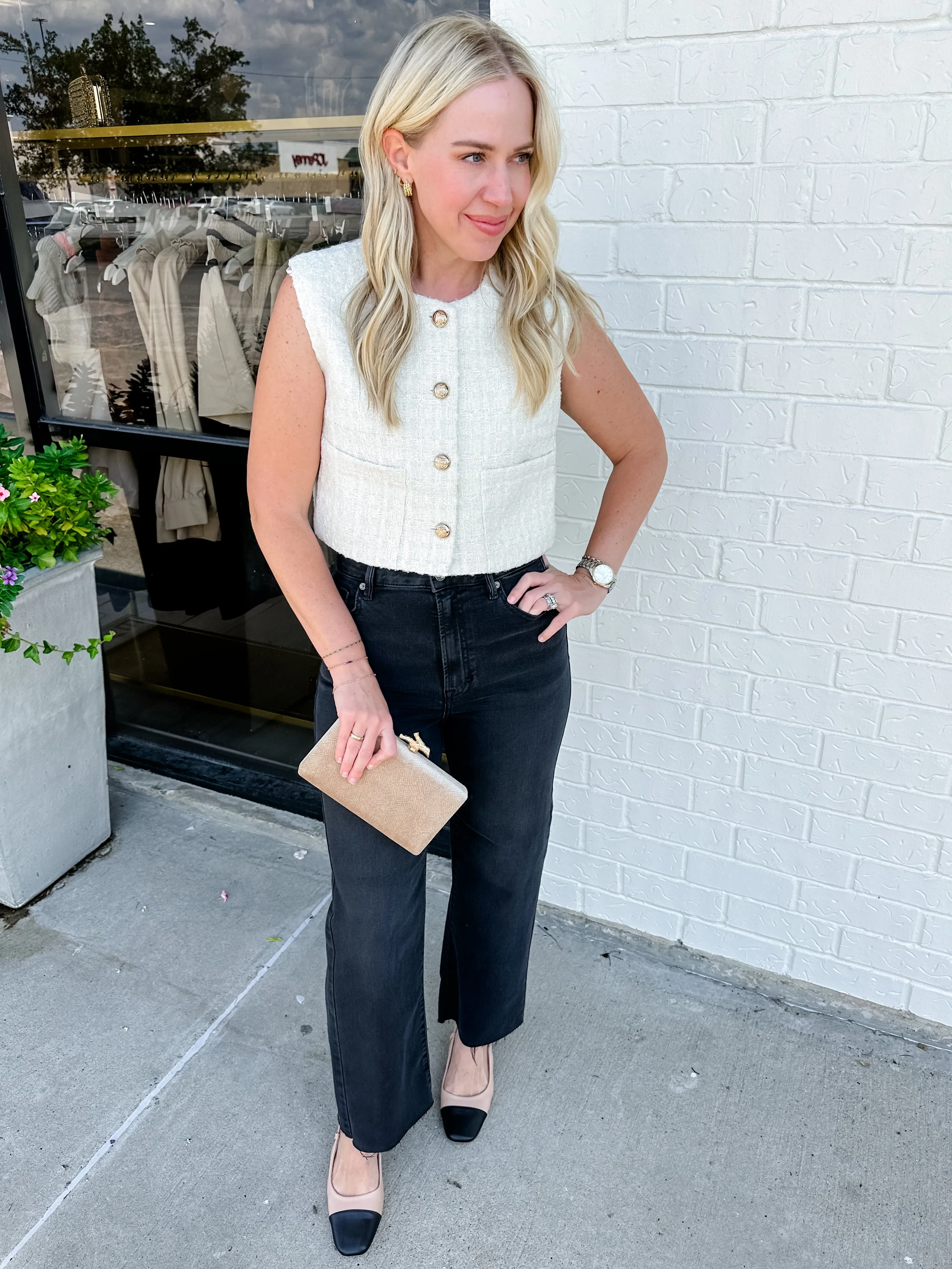 Scottie Tweed Button Up Crop Vest sold by Mimosa product image thumbnail 2