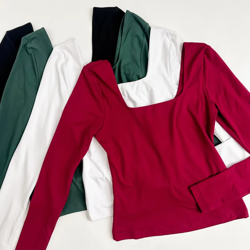 Square Neck LS Butter Soft Top sold by Mimosa