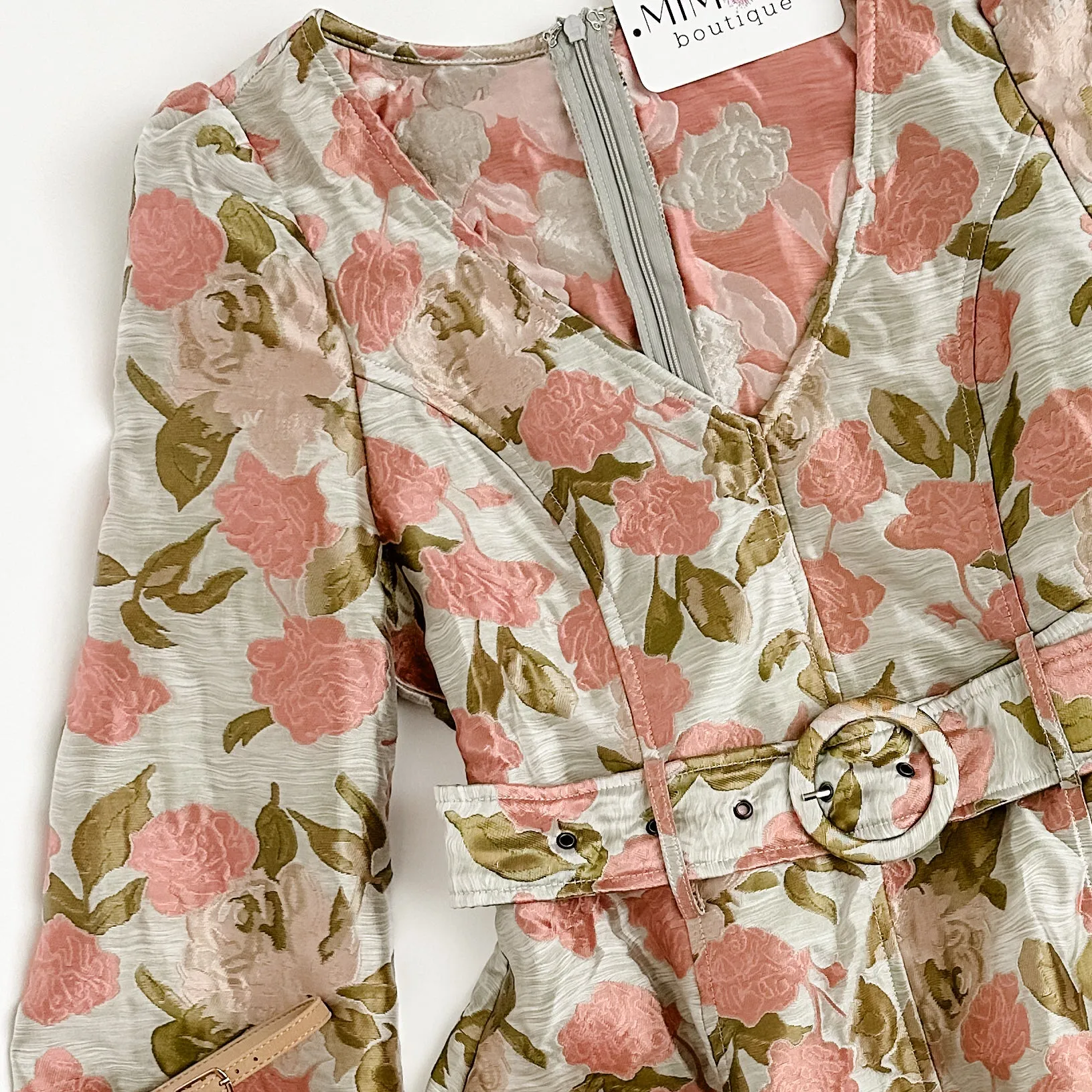 Lilibeth Jacquard Belted Mini Dress sold by Mimosa product image thumbnail 2