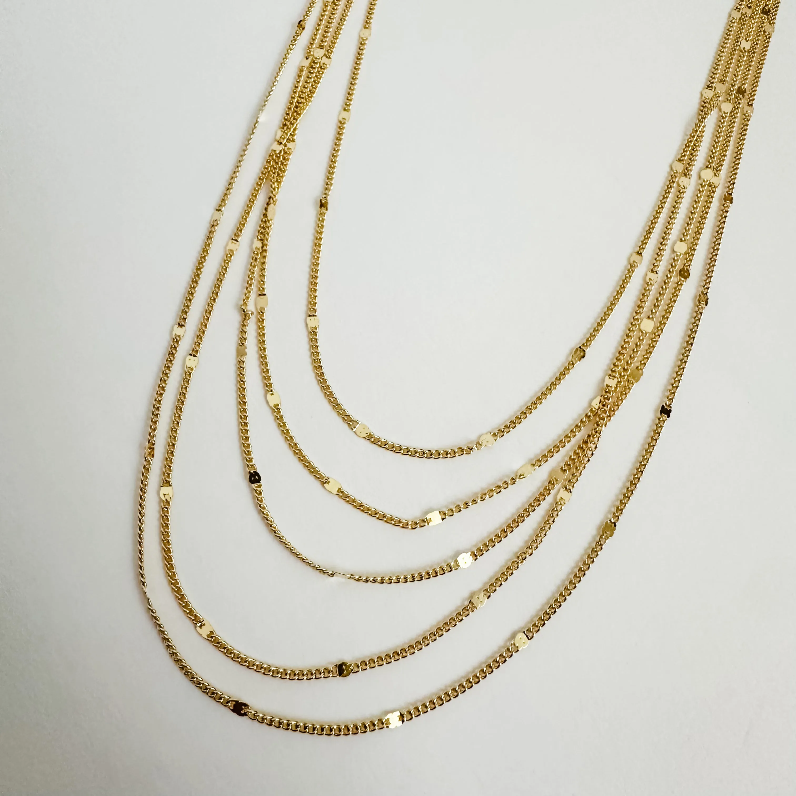 Luxe 5 Layer Smash Curb Necklace sold by Mimosa
