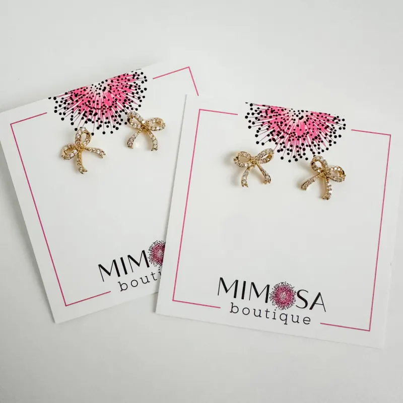 Luxe Pave Loop Bow Studs sold by Mimosa