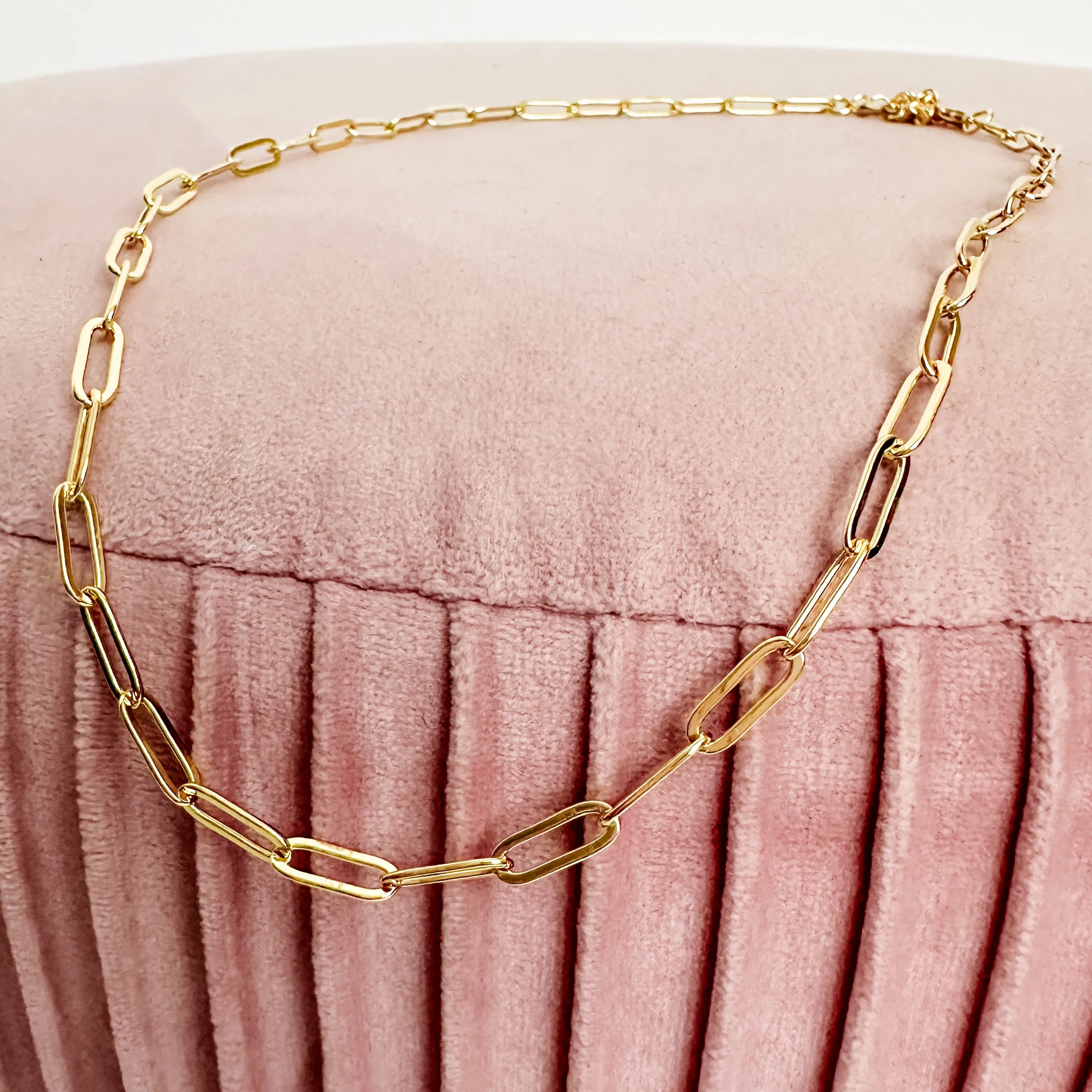 Luxe Flat Oval Chain Link Necklace sold by Mimosa
