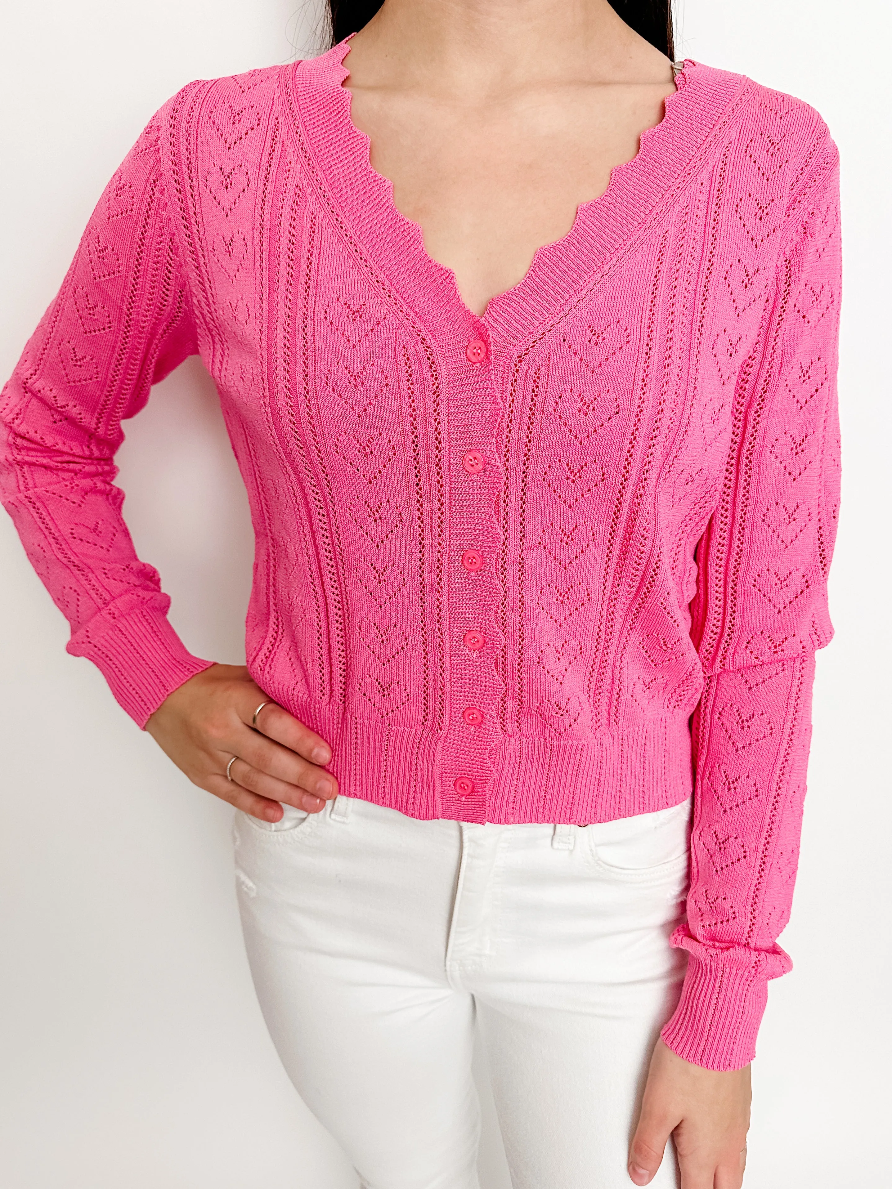Pointelle Hearts Cardigan sold by Mimosa product image thumbnail 2
