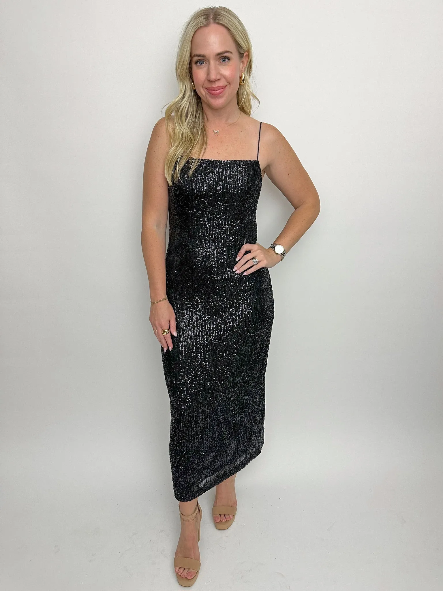 ZS Paulina Sequin Midi Dress sold by Mimosa