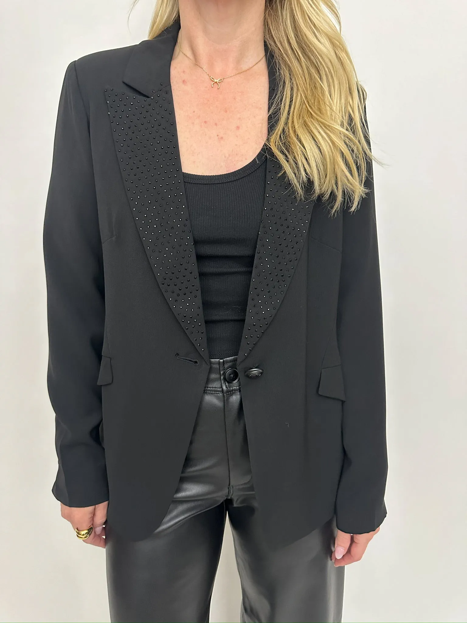 Roxy Rhinestone Collar Blazer sold by Mimosa