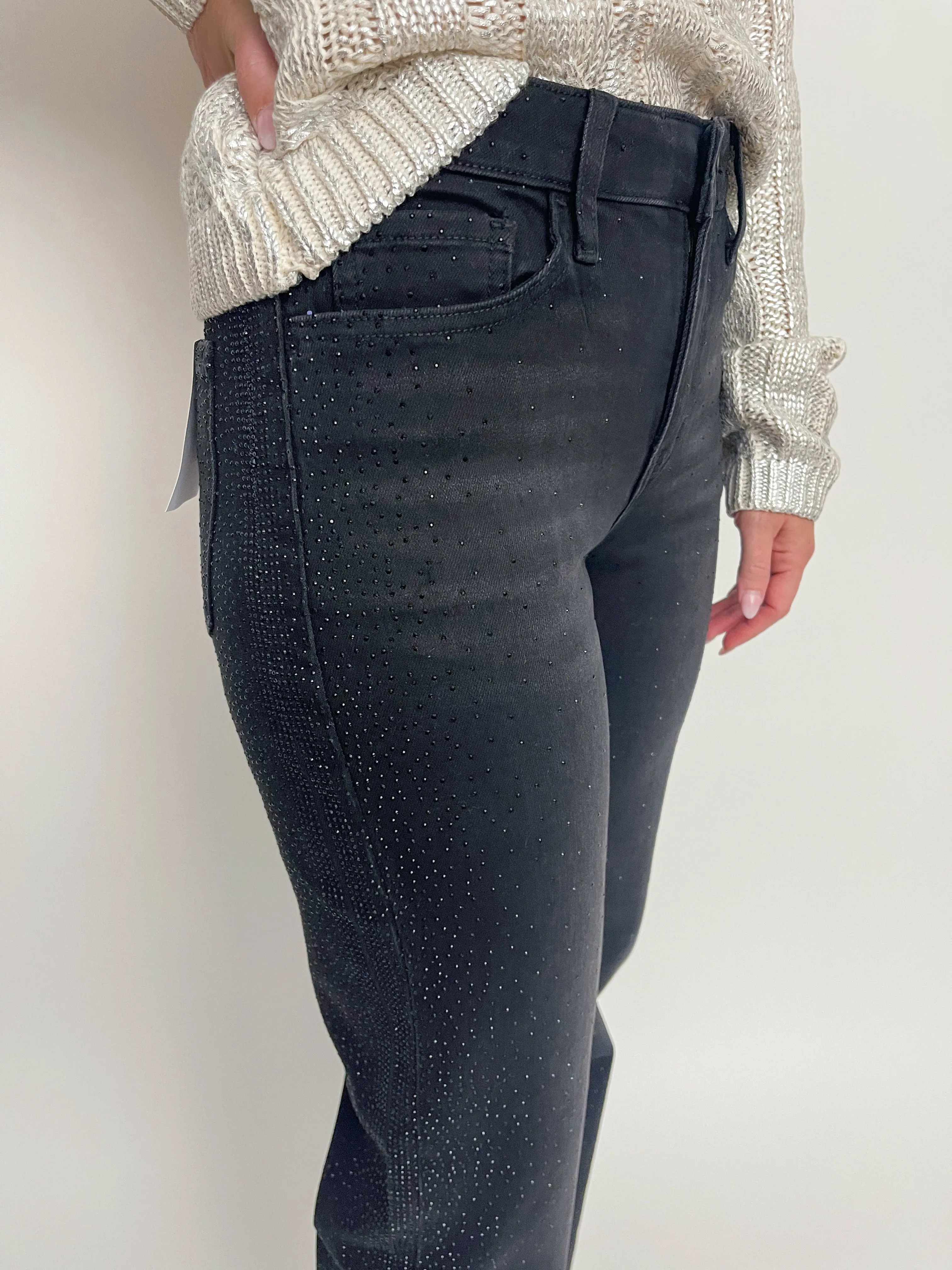 Aileeah Rhinestone Slim Wide Jean sold by Mimosa product image thumbnail 3