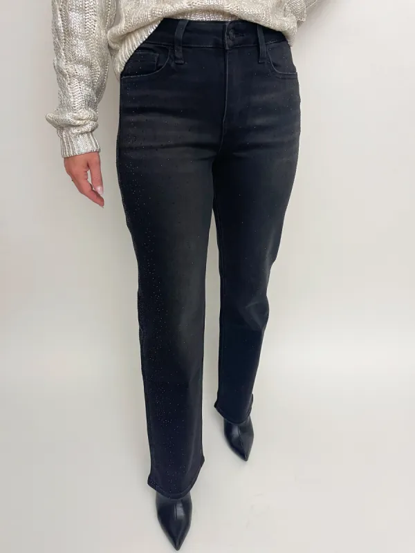 Aileeah Rhinestone Slim Wide Jean sold by Mimosa