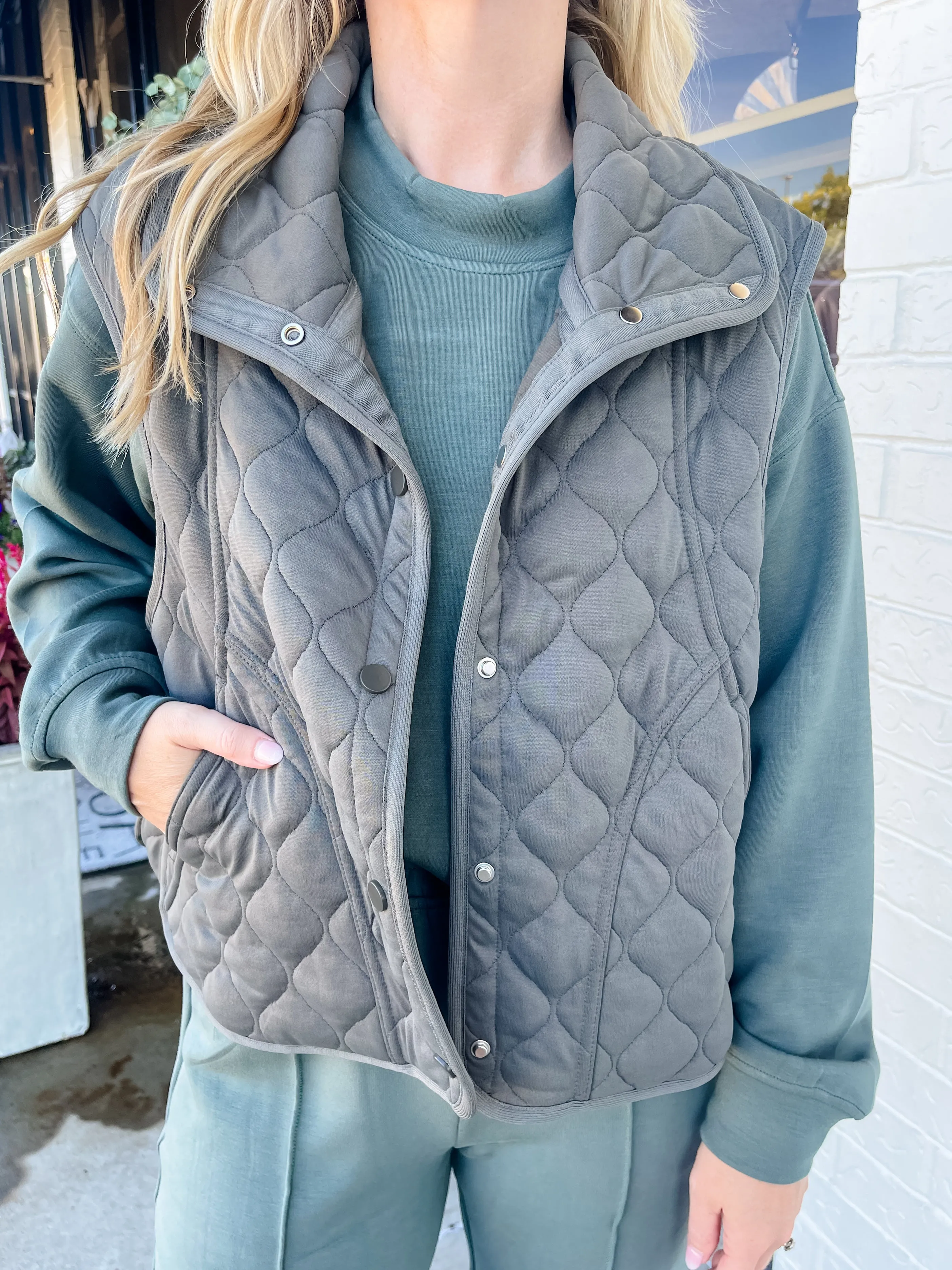 Cool Down Quilted Knit Vest sold by Mimosa product image thumbnail 2