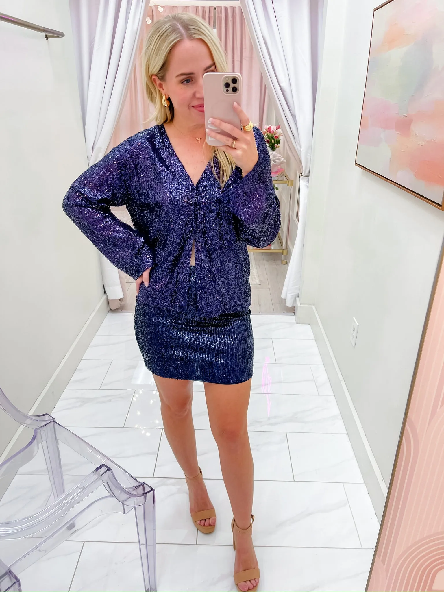 Sky High Sequin Mini Skirt sold by Mimosa product image thumbnail 4