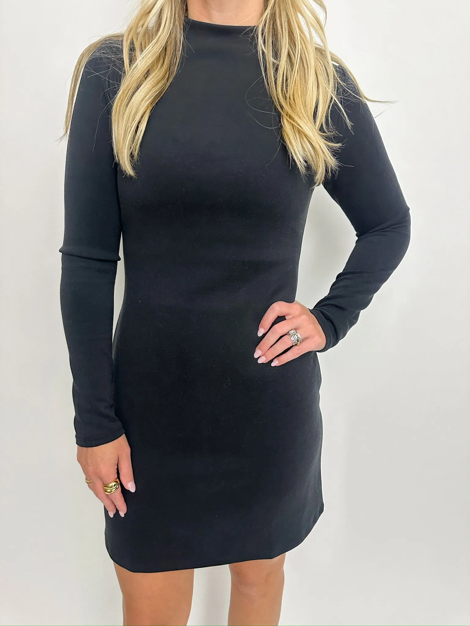 Hustle Mock Neck Knit Mini Dress sold by Mimosa product image thumbnail 2