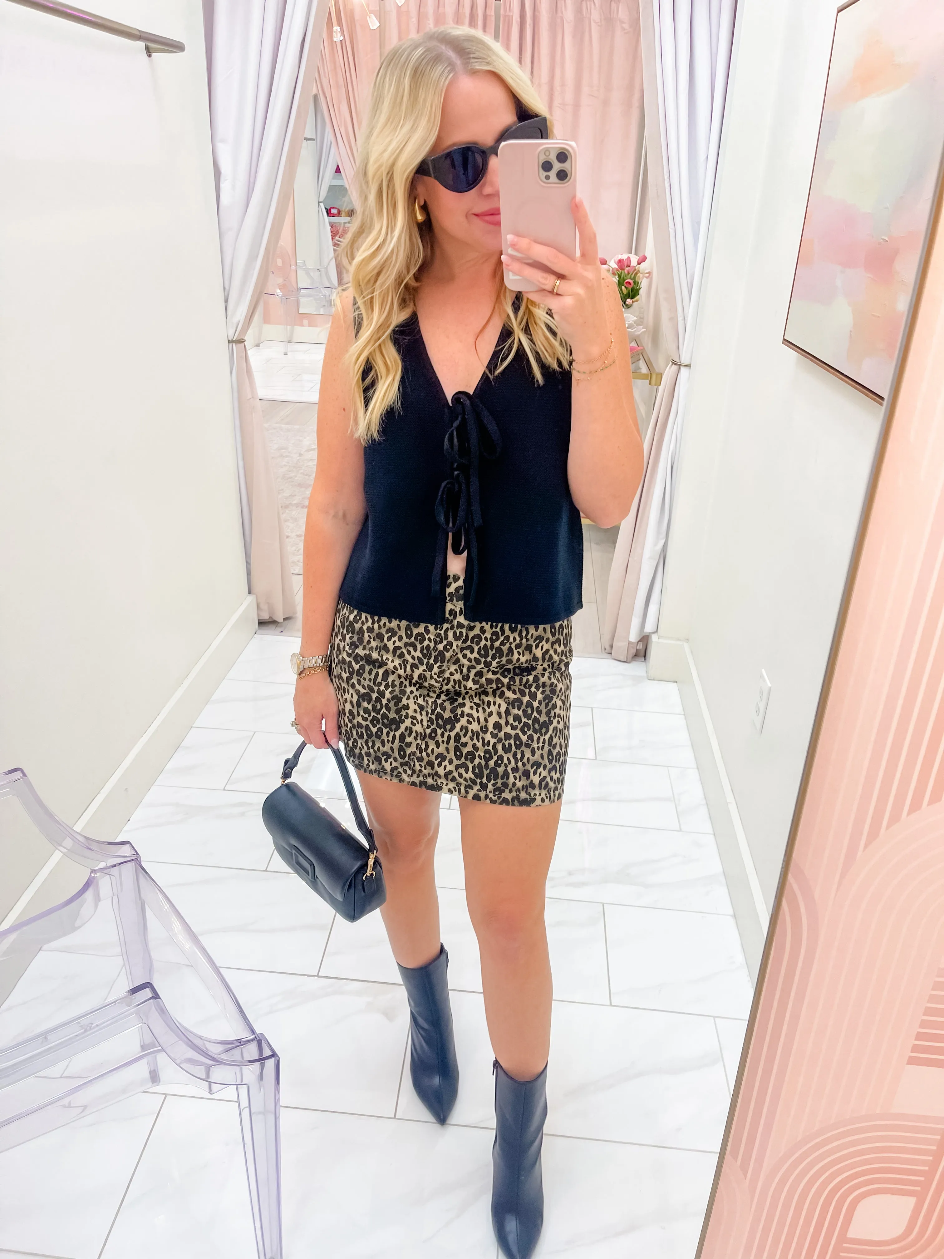 Izzy High Rise Leopard Mini Skirt sold by Mimosa product image thumbnail 4