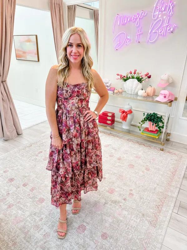Storybook Floral Tiered Midi Dress made by Storia