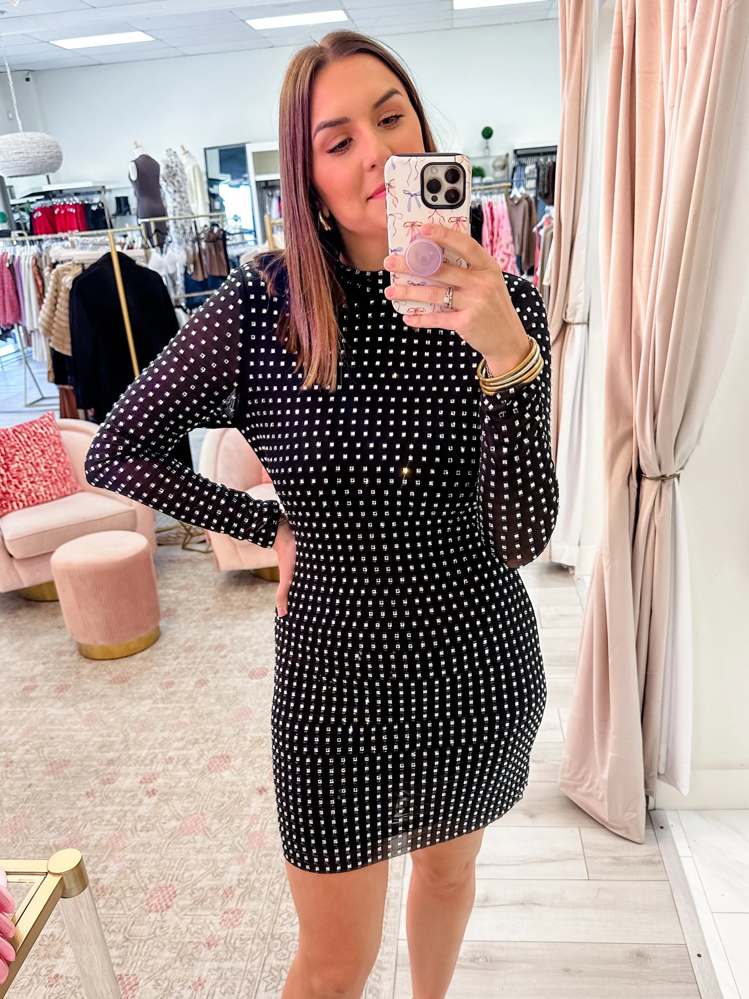 Krista Jeweled Mini Dress sold by Mimosa