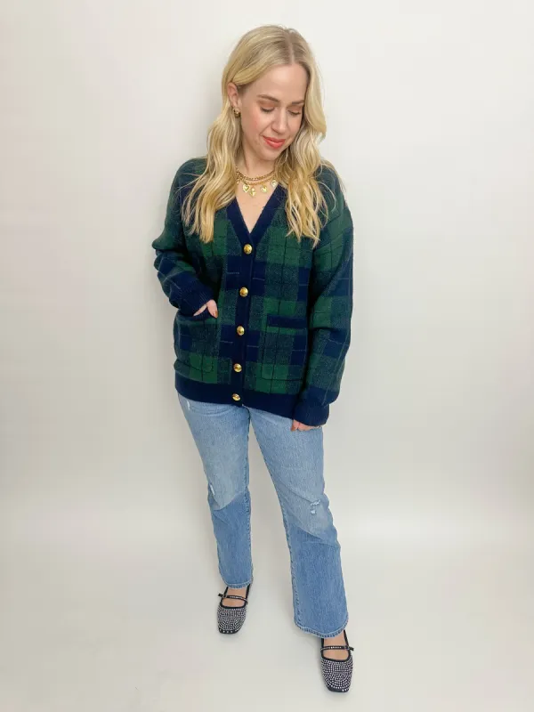 Berkeley Check Oversized Cardigan sold by Mimosa