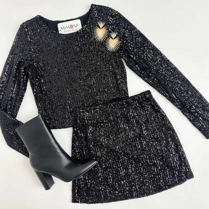 ZS Ciera Sequin Mini Skirt sold by Mimosa