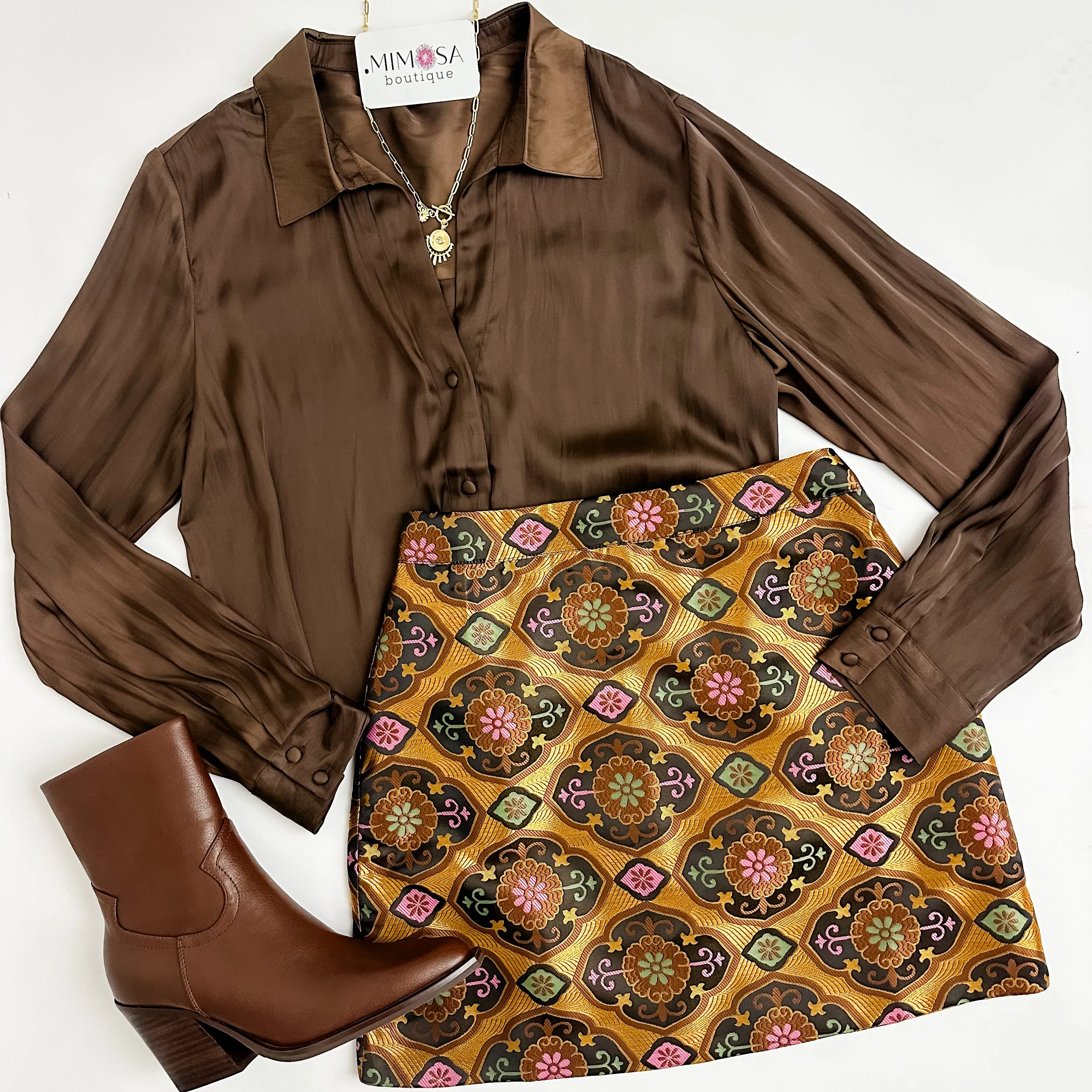 Radiant Floral Mini Skirt sold by Mimosa