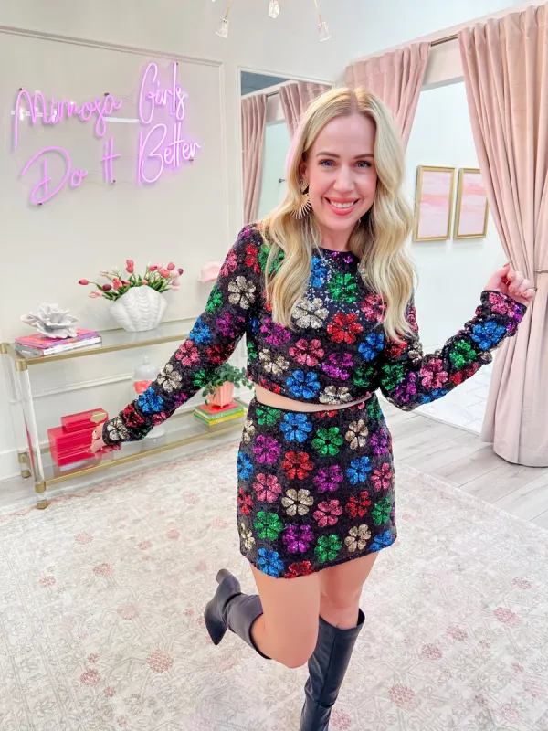 All Night Skort Flower Pop Multi Sequins made by Show Me Your MuMu