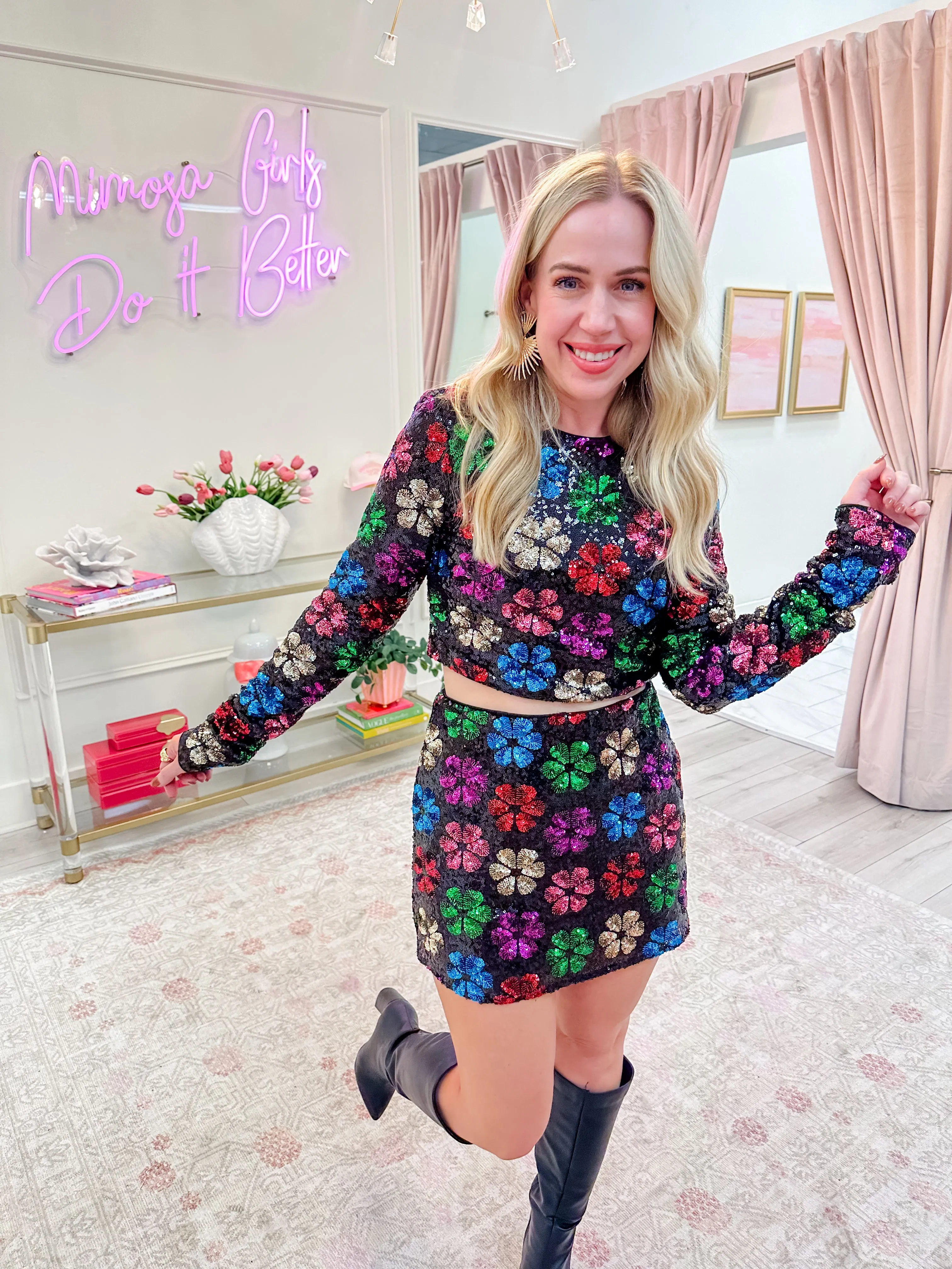All Night Skort Flower Pop Multi Sequins sold by Mimosa