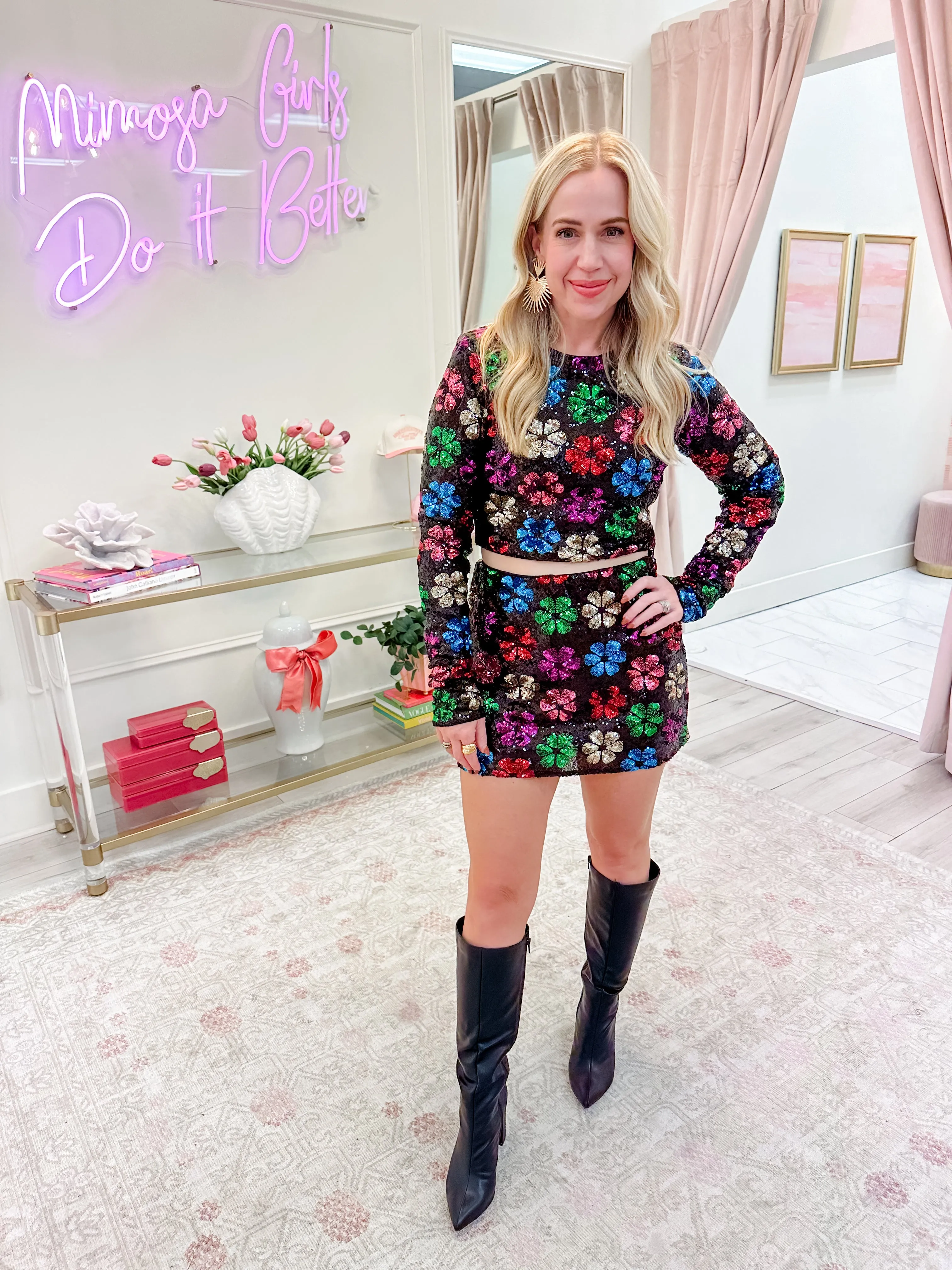 All Night Skort Flower Pop Multi Sequins sold by Mimosa product image thumbnail 3