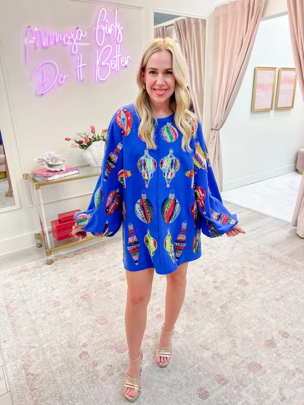 Multicolor Ornaments Balloon Sleeve Dress sold by Mimosa