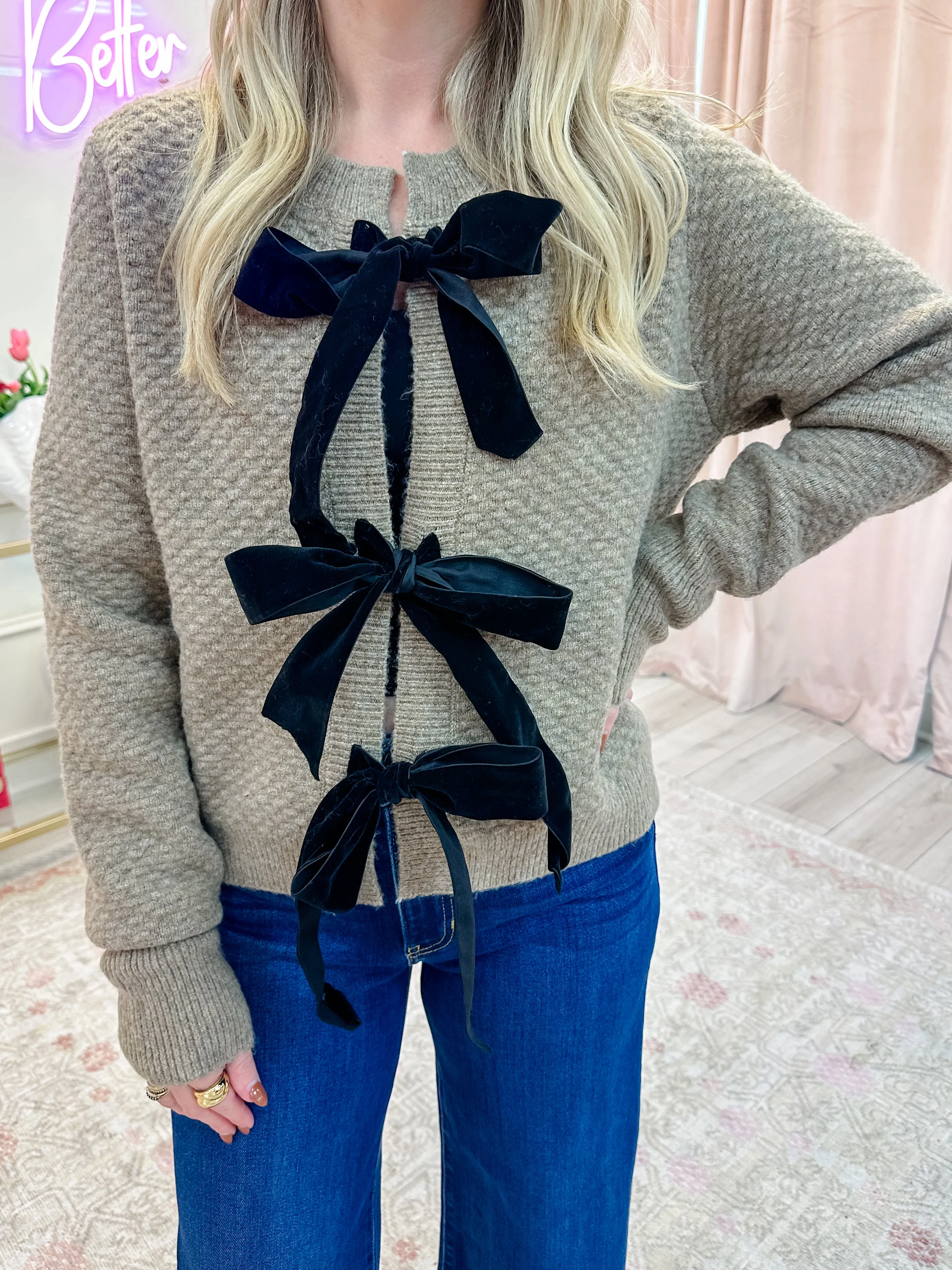 Vivica Bow Front Cardigan sold by Mimosa product image thumbnail 2