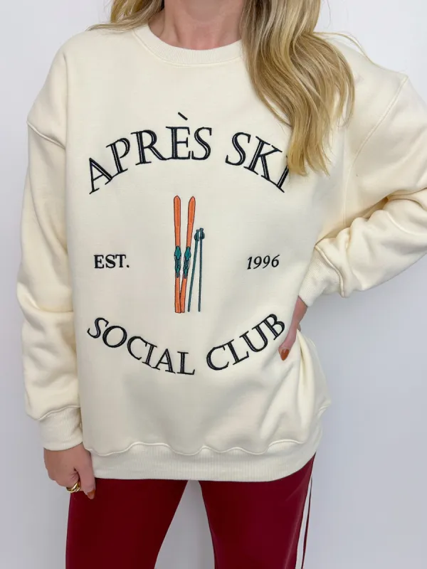 Apres Ski Club Fleece Sweatshirt made by Le Lis