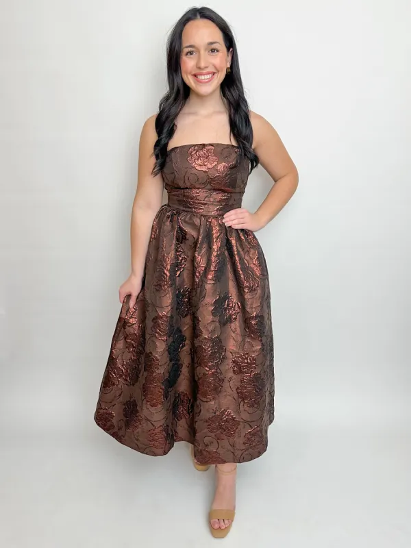 Radiant Rose Textured Midi Dress sold by Mimosa