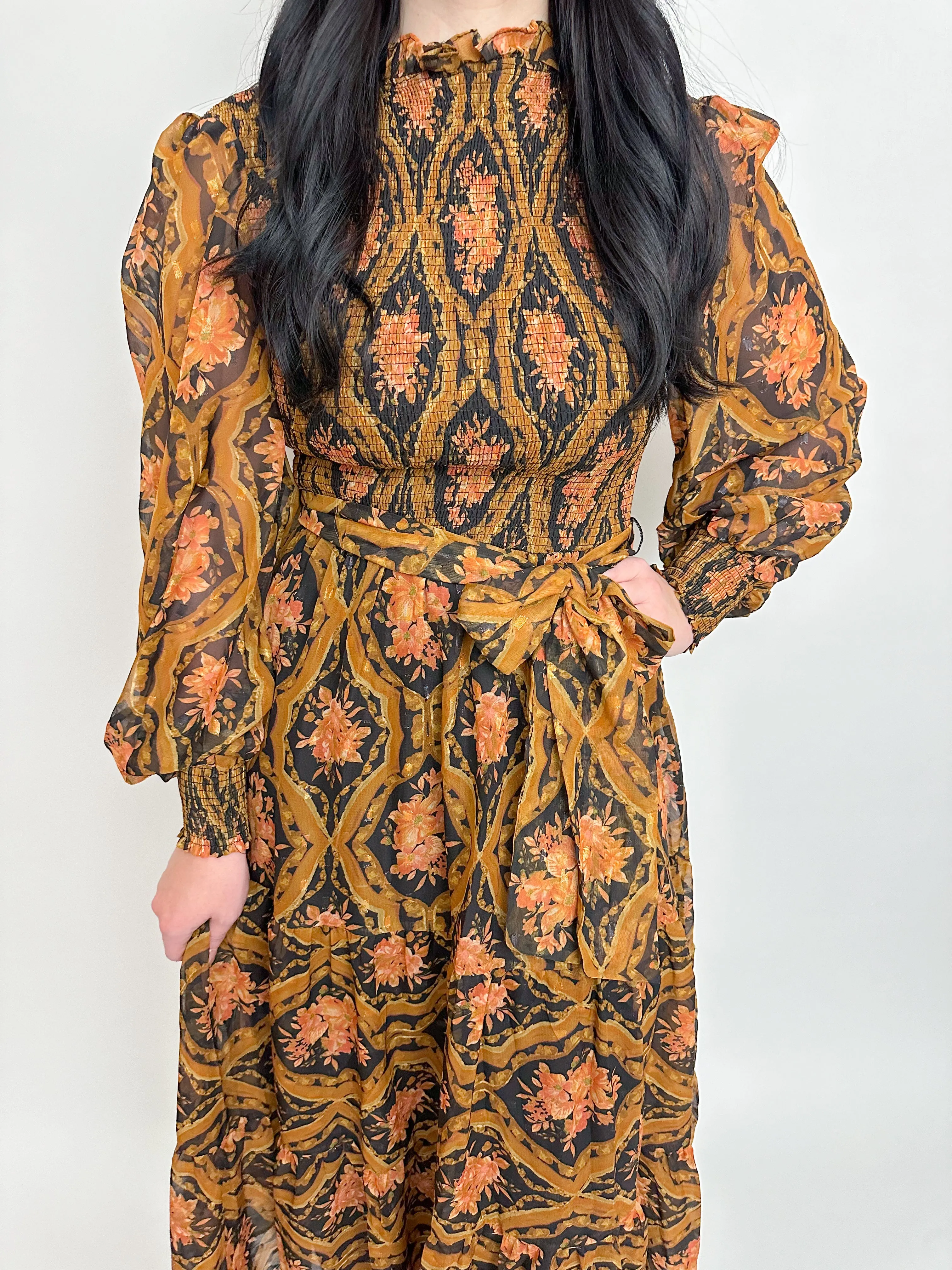 Ornate Framed Floral Midi Dress sold by Mimosa product image thumbnail 2
