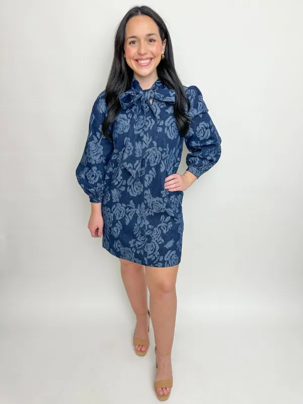 Fawn Jacquard Denim Dress sold by Mimosa