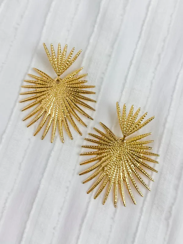 Fanned Heart Statement Earring sold by Mimosa