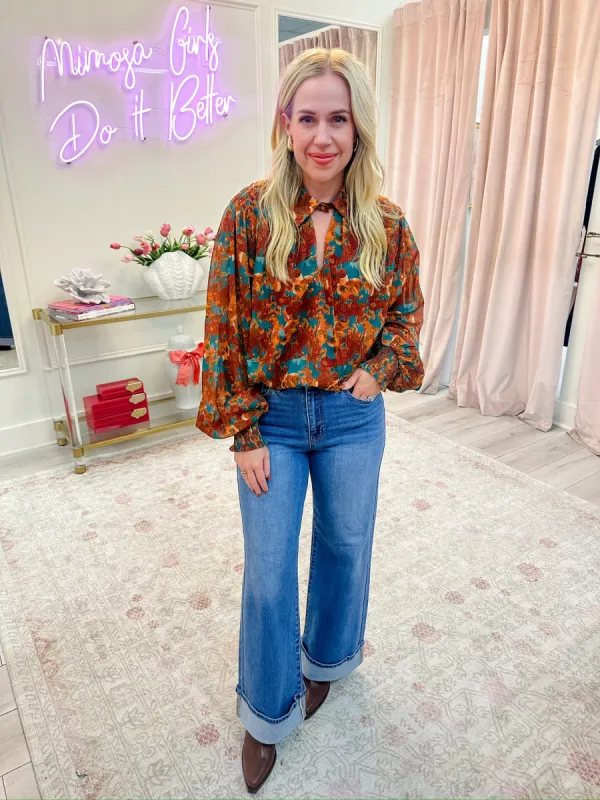 Betty Floral Bubble Blouse sold by Mimosa