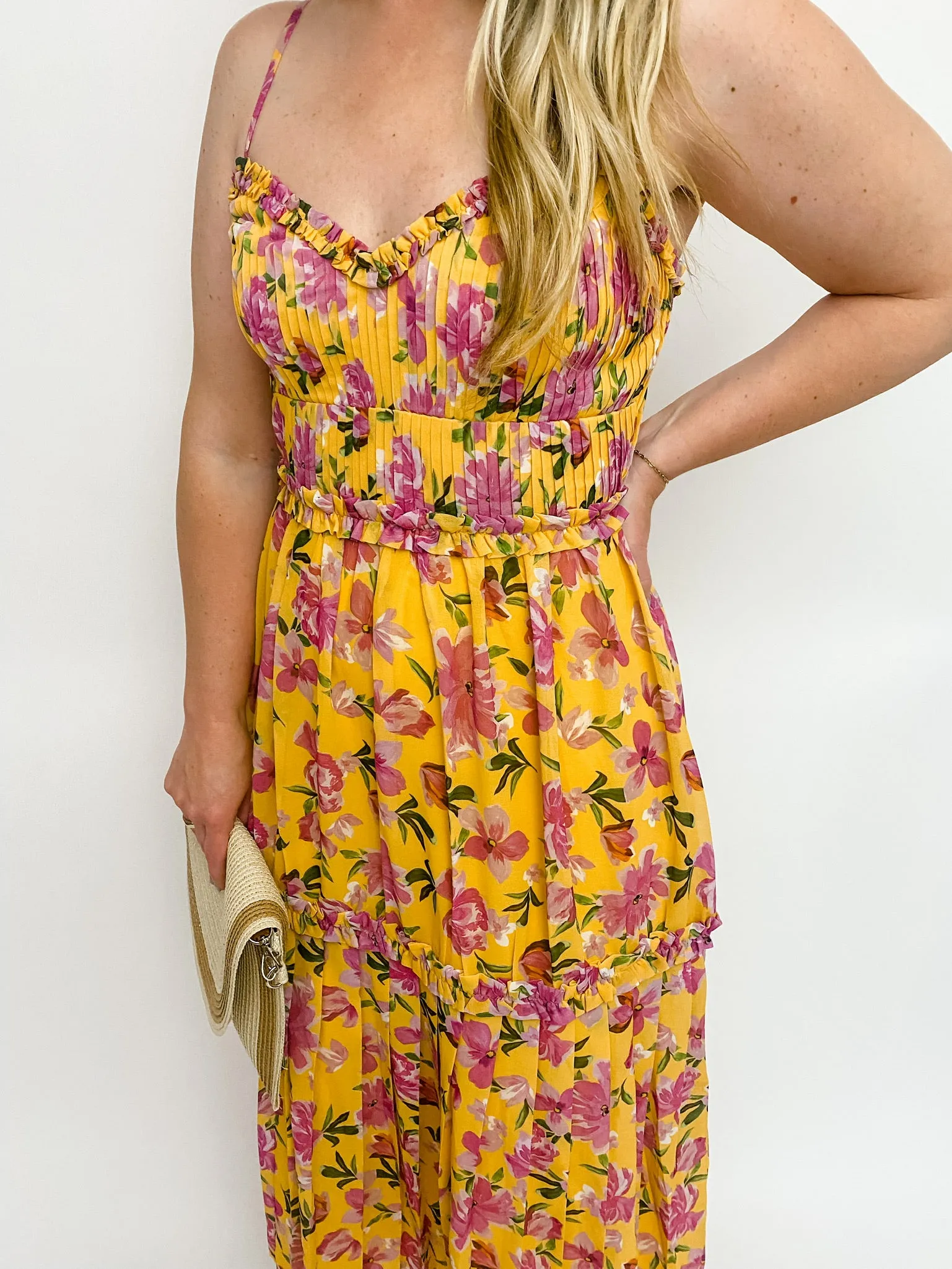 Meadow Pleated Tiered Midi Dress sold by Mimosa product image thumbnail 2