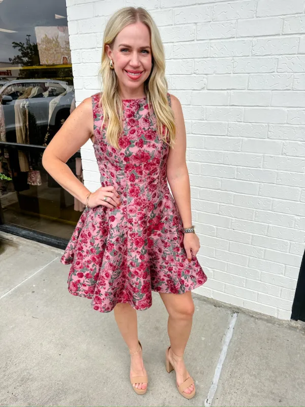 Winter Garden Jacquard Mini Dress sold by Mimosa