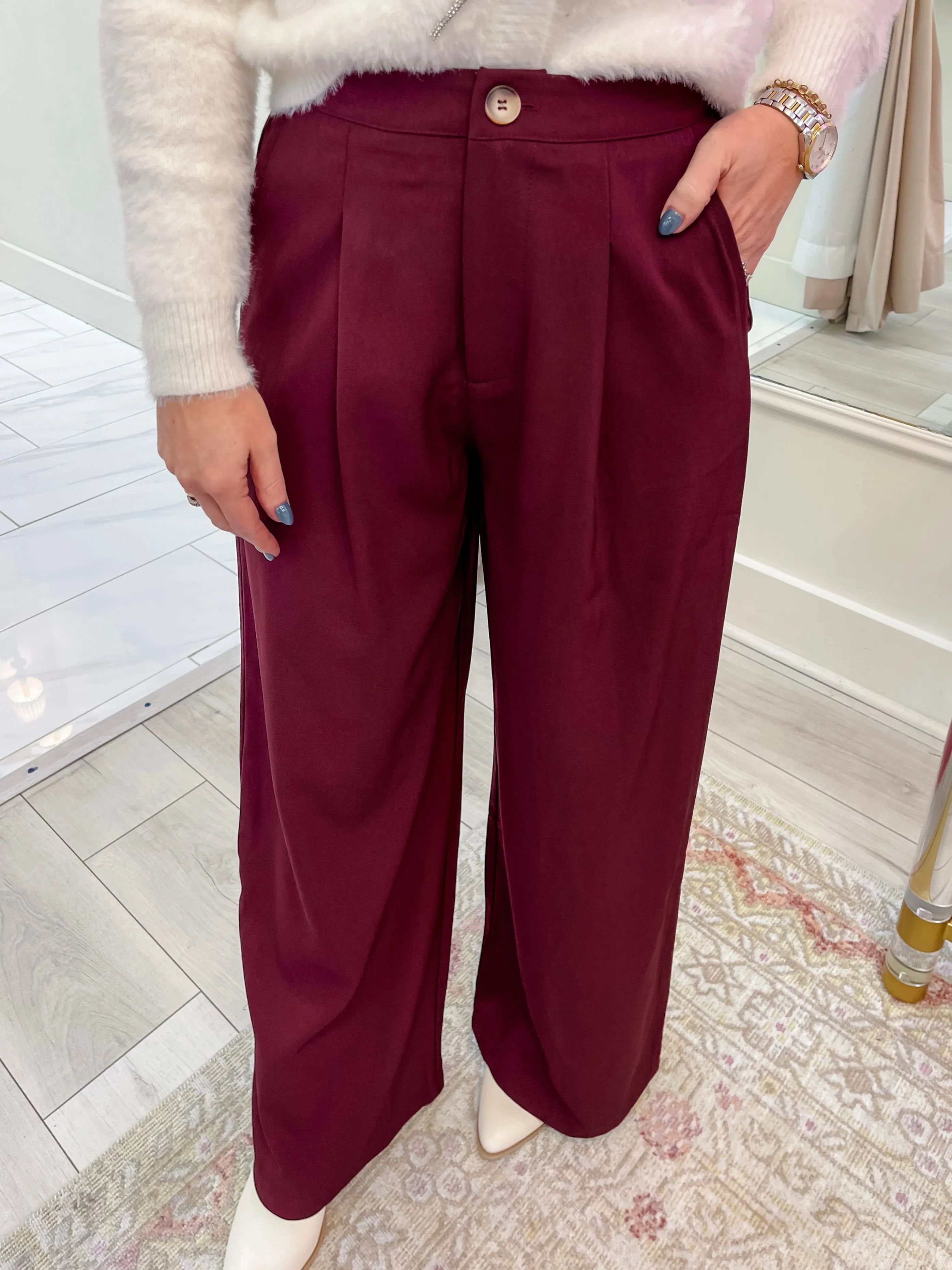 Silent Streets Wide Leg Pleated sold by Mimosa