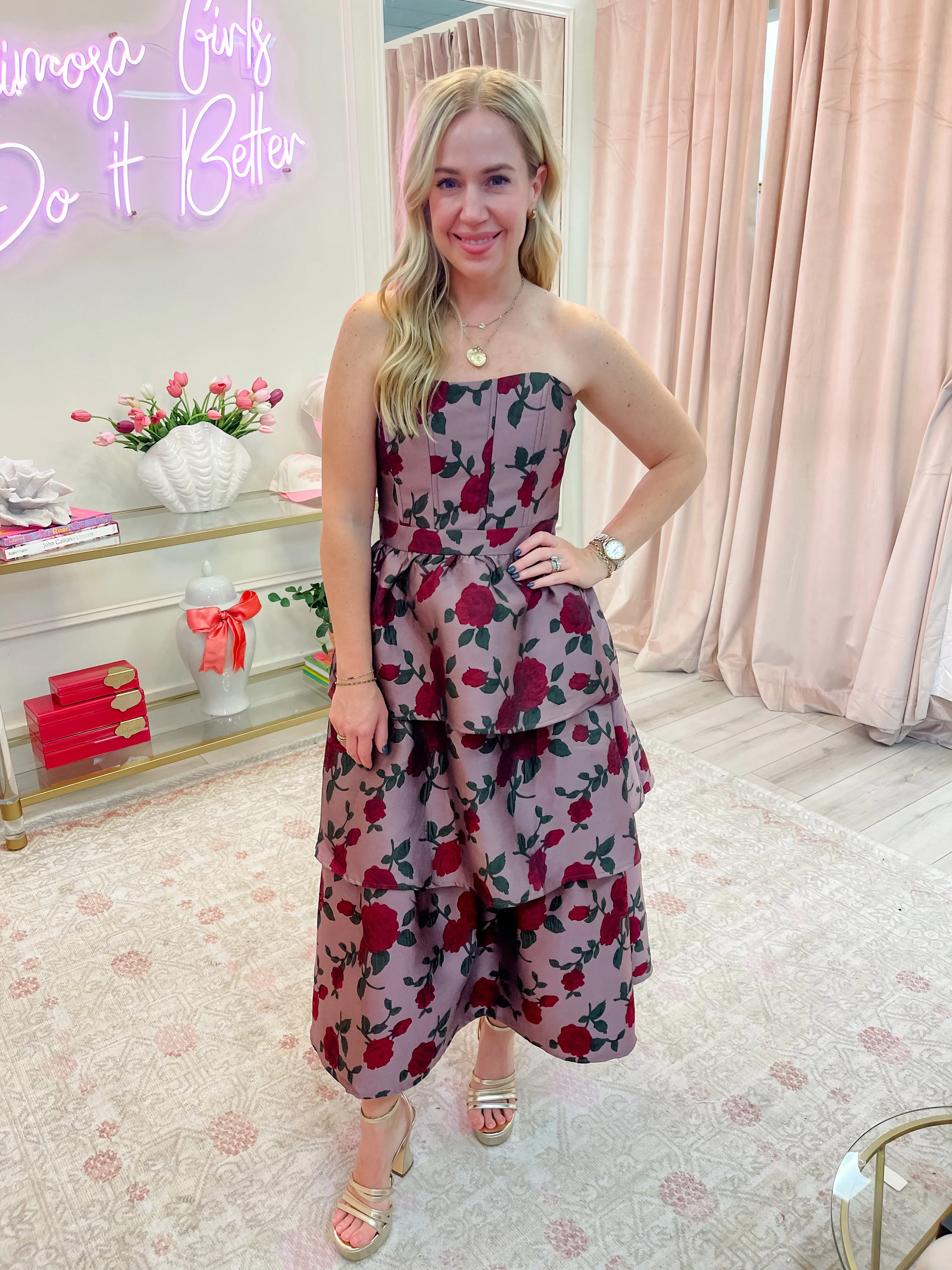 Rumi Floral Midi Dress sold by Mimosa
