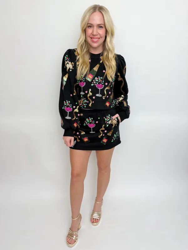 Champagne Bottle & Coupe Crop Sweatshirt sold by Mimosa