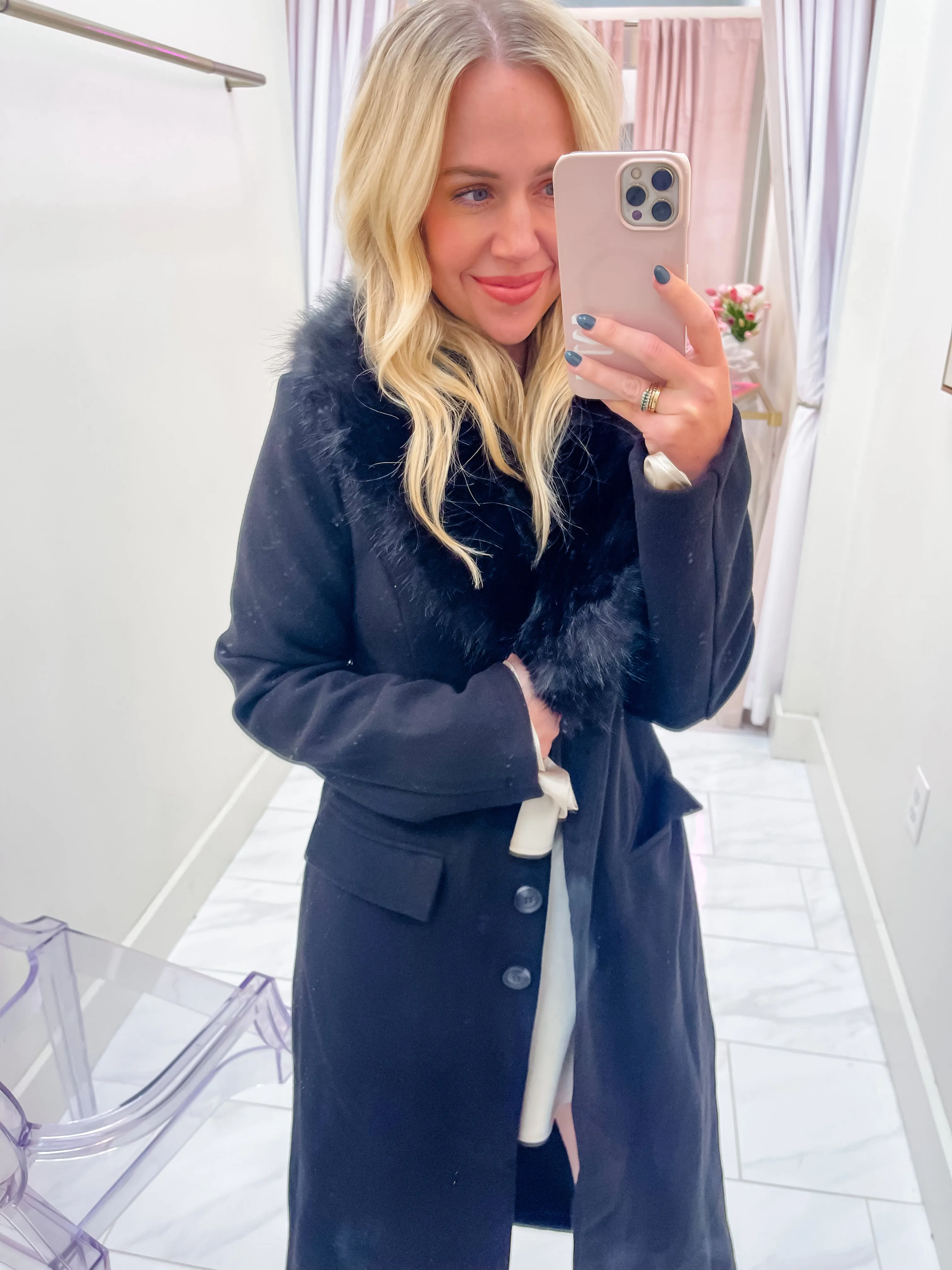 Mae Fur Collar Long Coat sold by Mimosa product image thumbnail 4