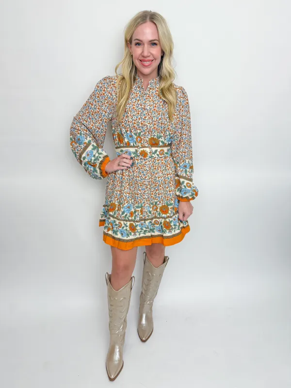 Marigold Border Print Belted Dress sold by Mimosa