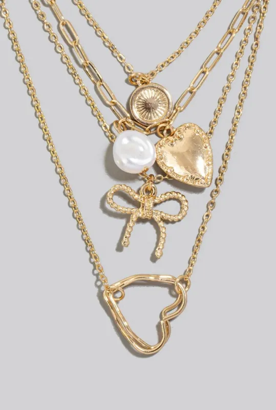 Maisey Multi Chain Charm Necklace sold by Mimosa