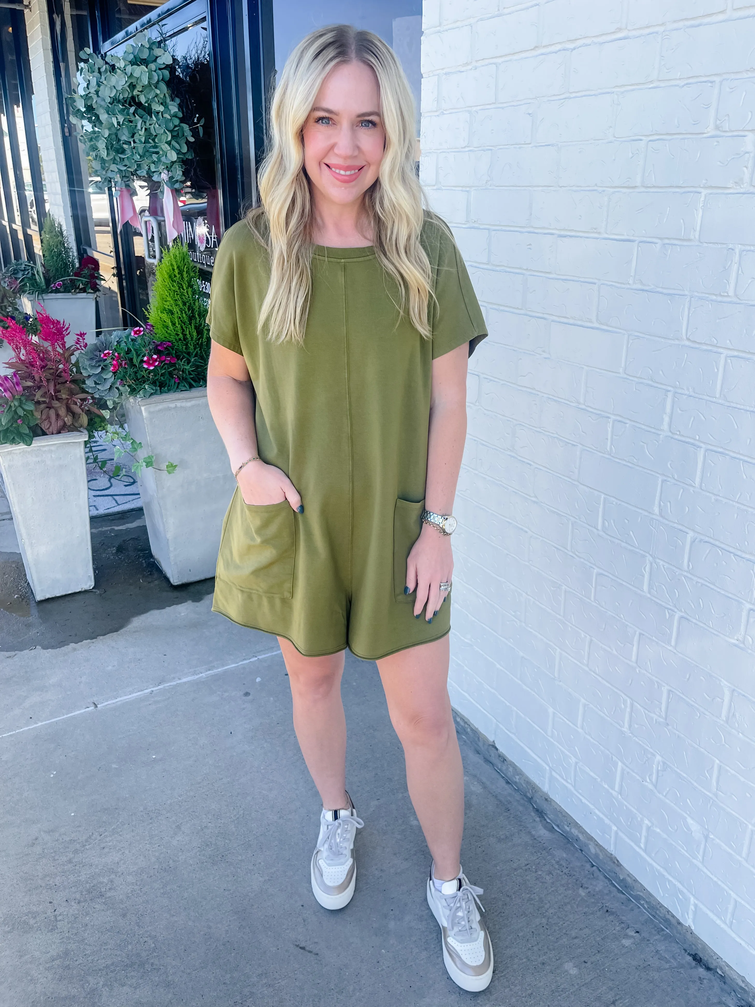 Rae V Back Romper sold by Mimosa product image thumbnail 2
