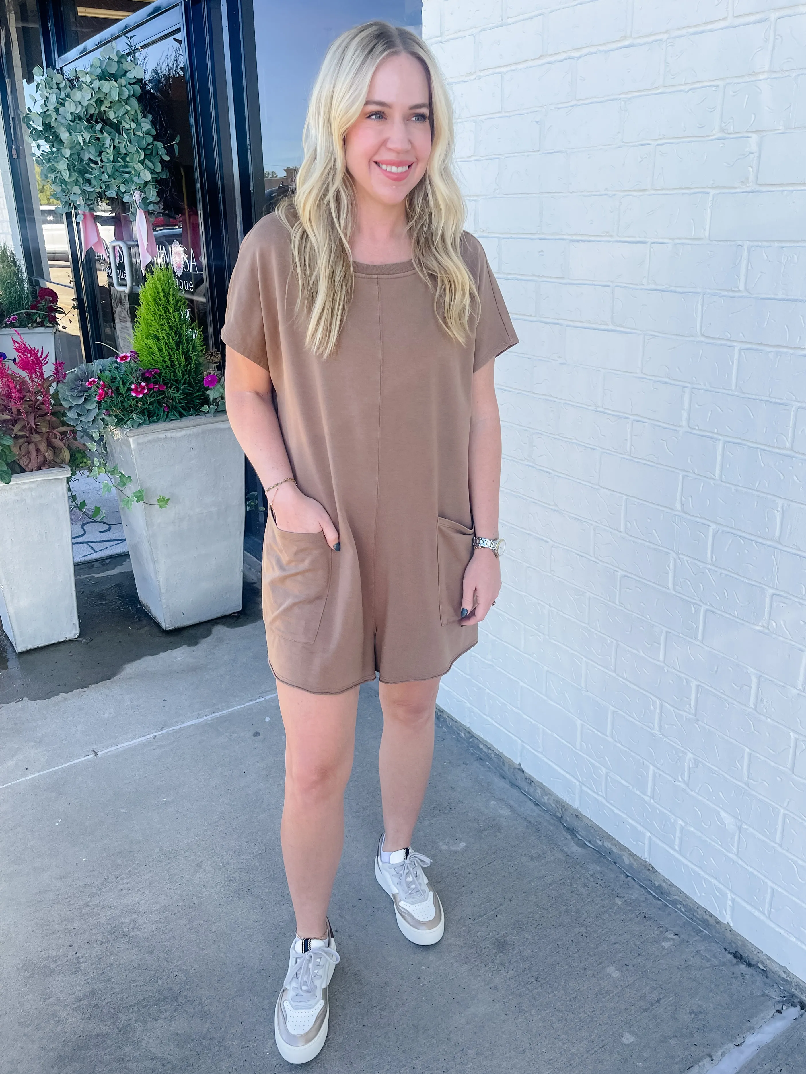 Rae V Back Romper sold by Mimosa product image thumbnail 5