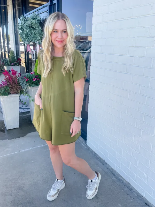 Rae V Back Romper sold by Mimosa