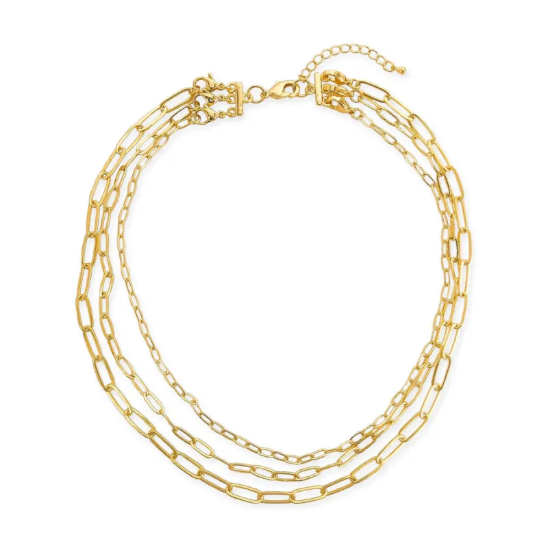 Triple Paper Clip Layer Necklace sold by Mimosa