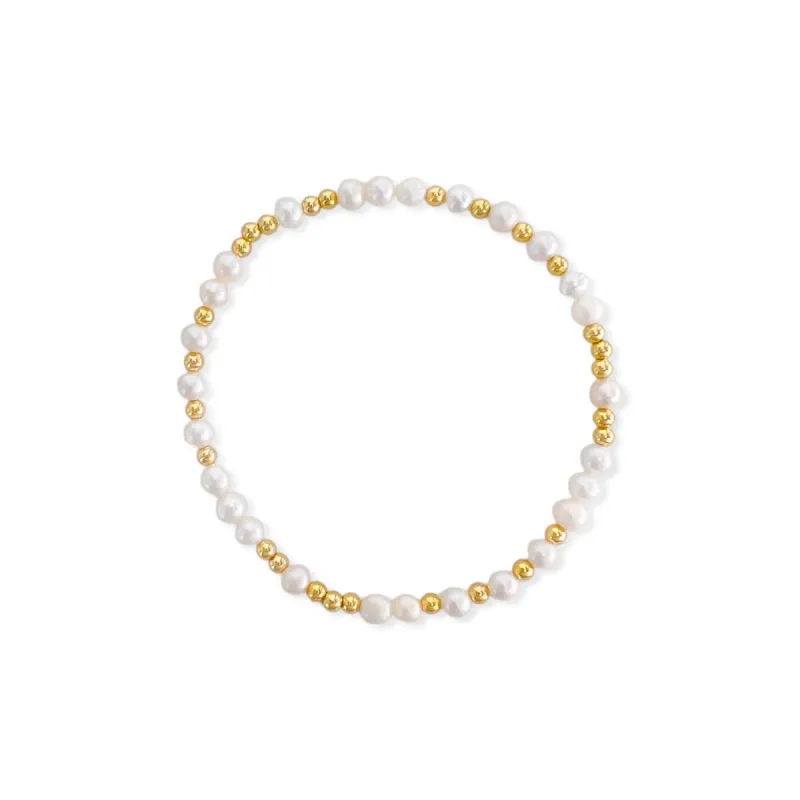 Daisy Pearl & Gold Bracelet sold by Mimosa
