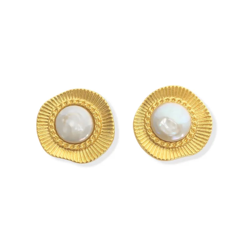 Laci Pearl Earrings sold by Mimosa