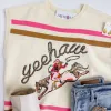Beige Yeehaw Cowgirl Knit Top sold by Mimosa