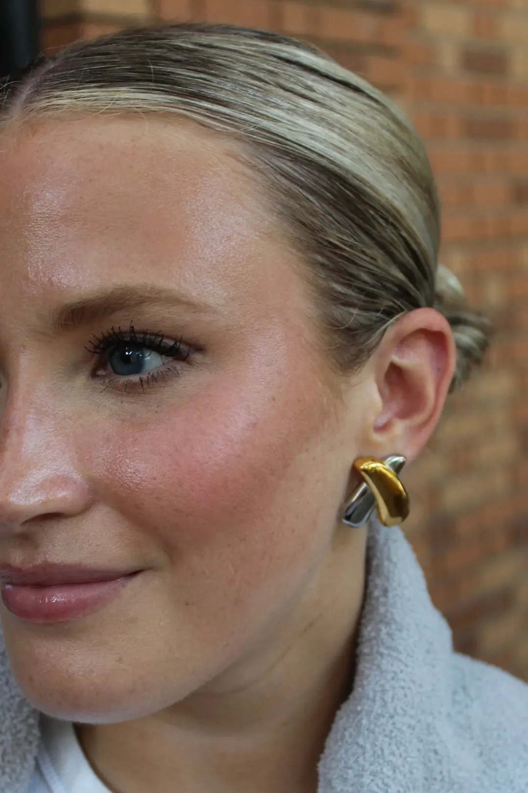 AC Crossover Studs Mixed Metal sold by Mimosa product image thumbnail 2